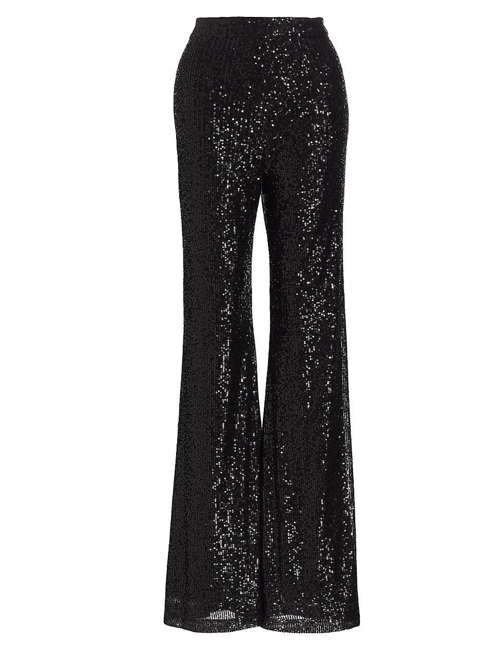 Womens Sequined Flare Pants Product Image