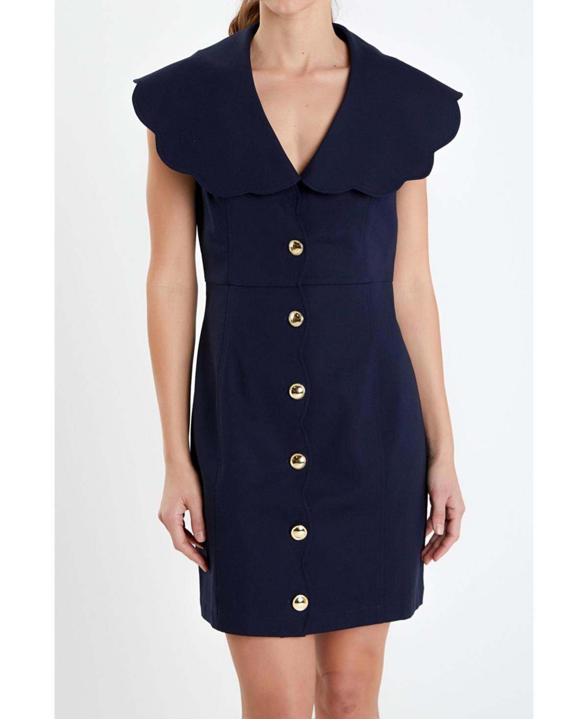 Womens Scalloped Structured Dress Product Image