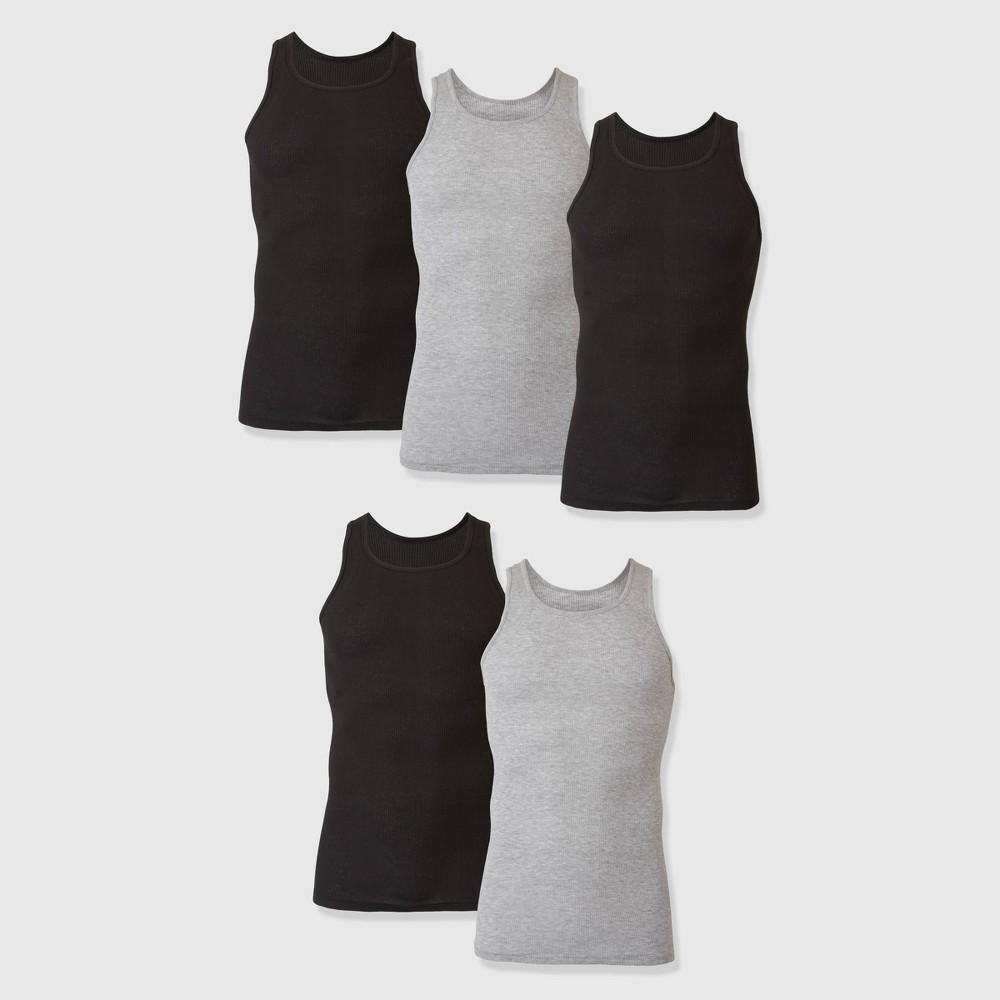 Hanes Premium Men's Tank Top Undershirt 5pk - Black/Gray M Product Image