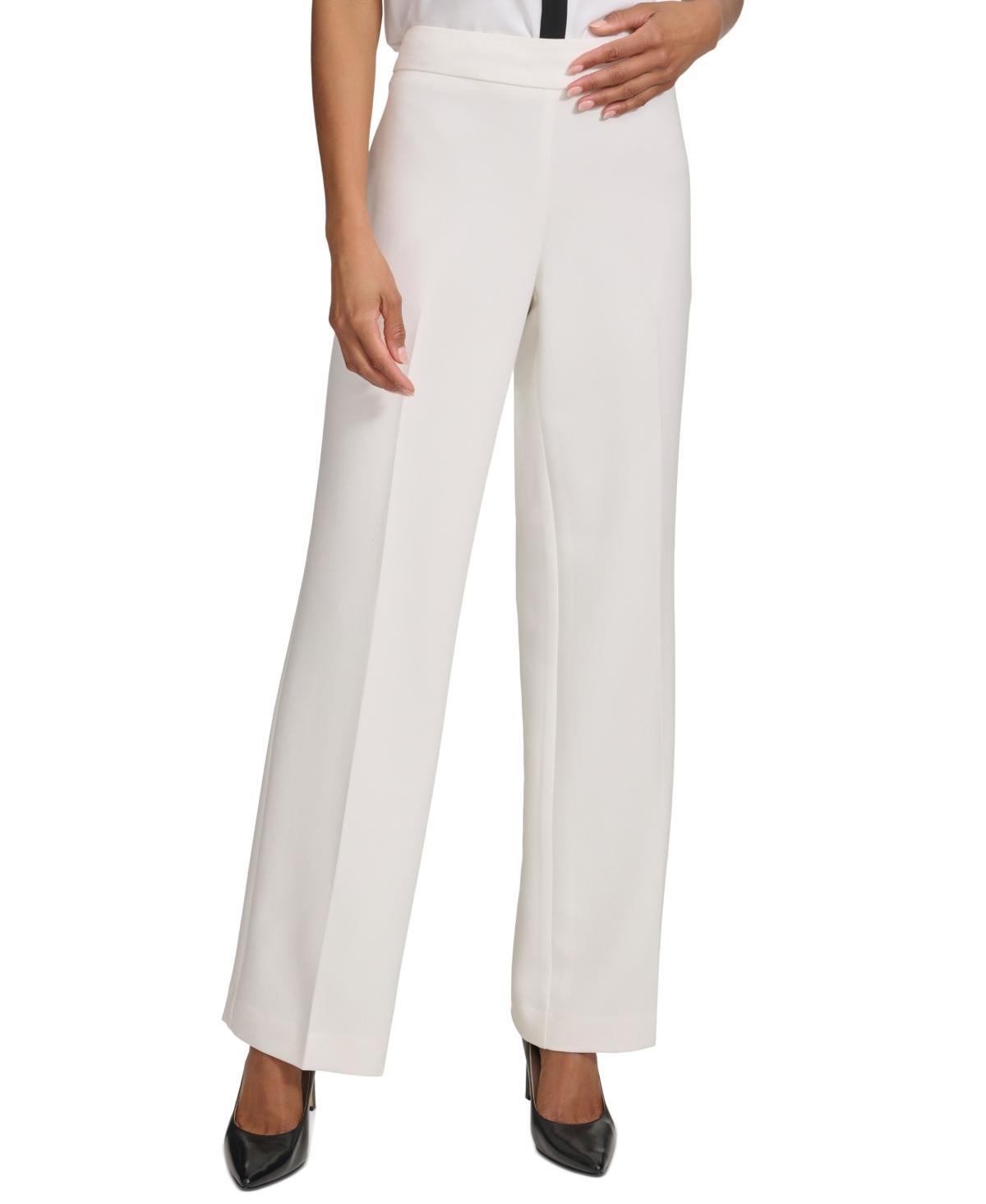 Karl Lagerfeld Womens Mid-Rise Wide-Leg Pull-On Pants product image