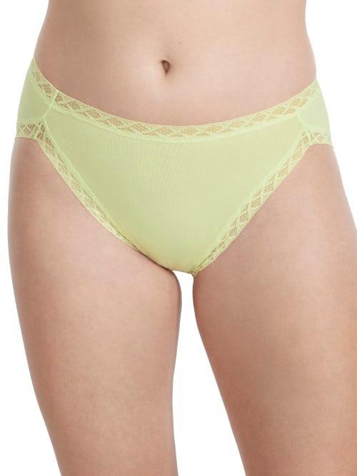 Natori Bliss Lace-Trim Cotton French-Cut Brief Underwear 152058 Product Image