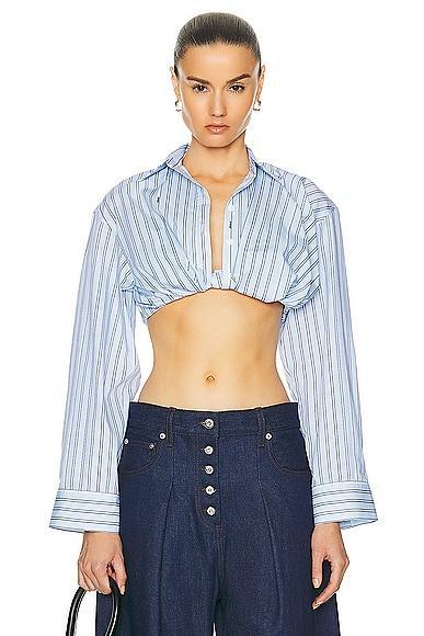 JACQUEMUS La Chemise Bahia Courte in Blue Product Image