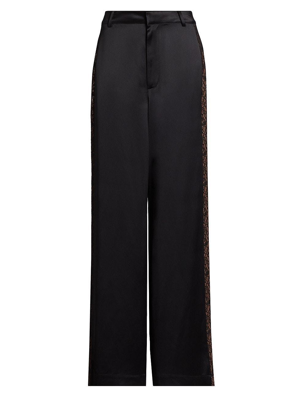 Womens Lorenza Lace-Trim Wide-Leg Pants Product Image