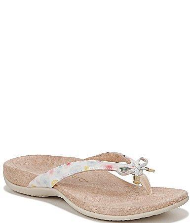 Vionic Bella Poppy Print Bow Detail Thong Sandals Product Image