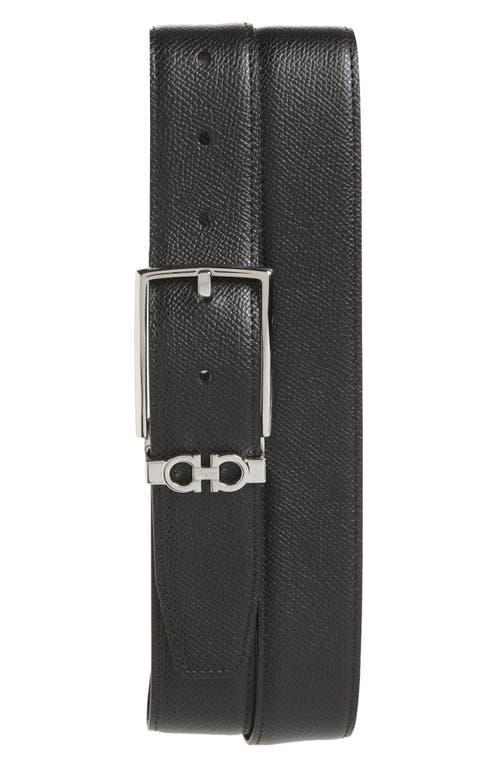 Men's Reversible Textured Leather Belt with Classic Buckle Product Image