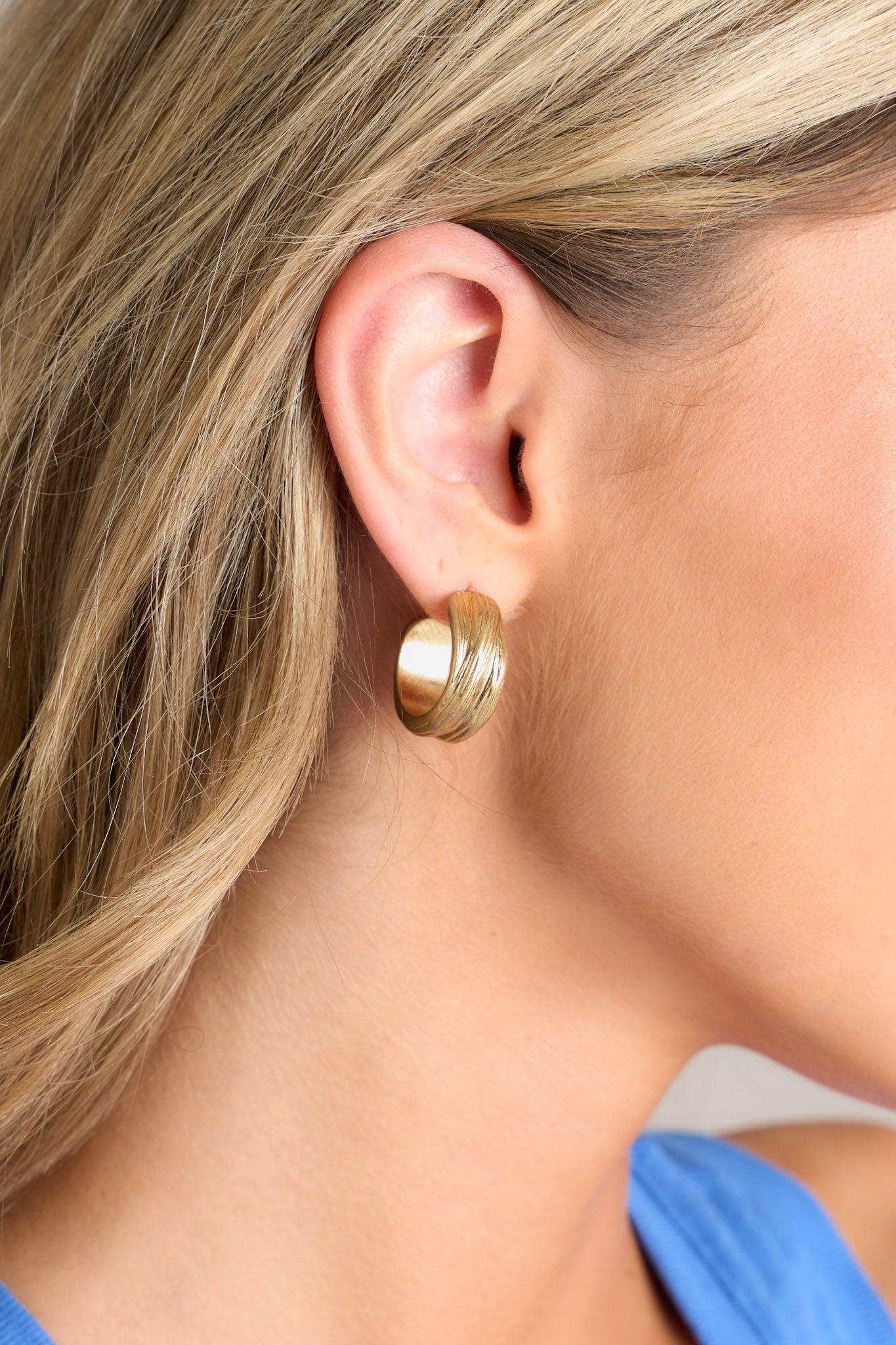 Forever Enchanted Gold Hoop Earrings Product Image