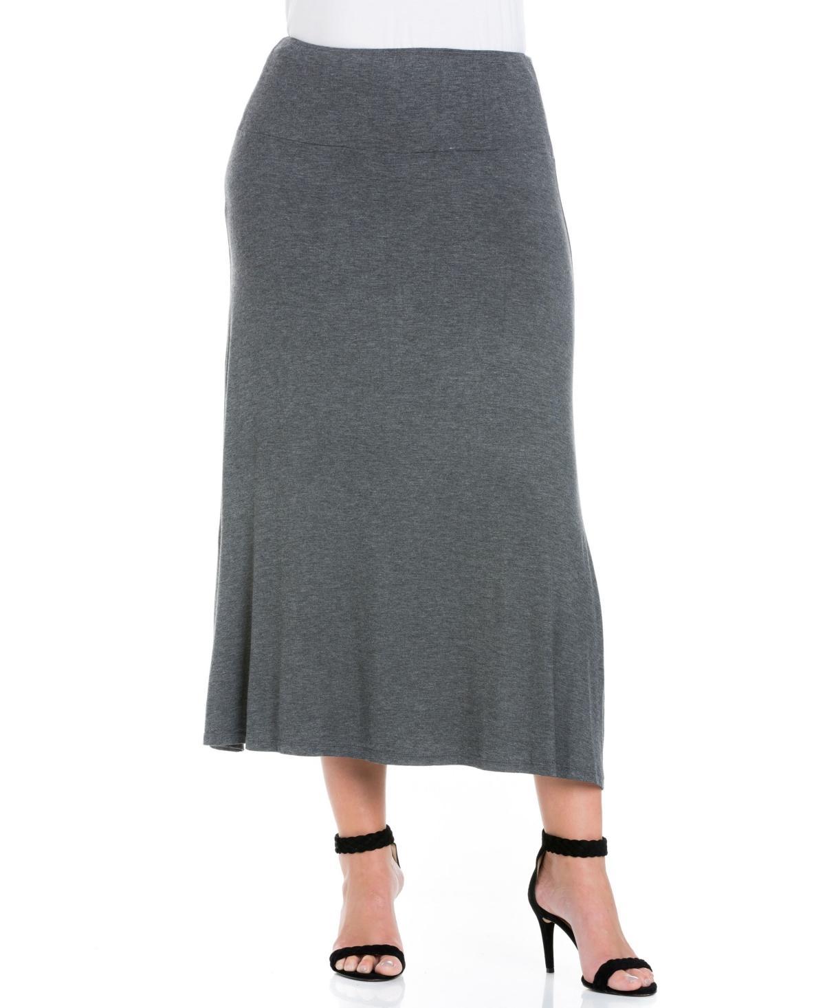 24seven Comfort Apparel Plus Size Maxi Skirt Product Image