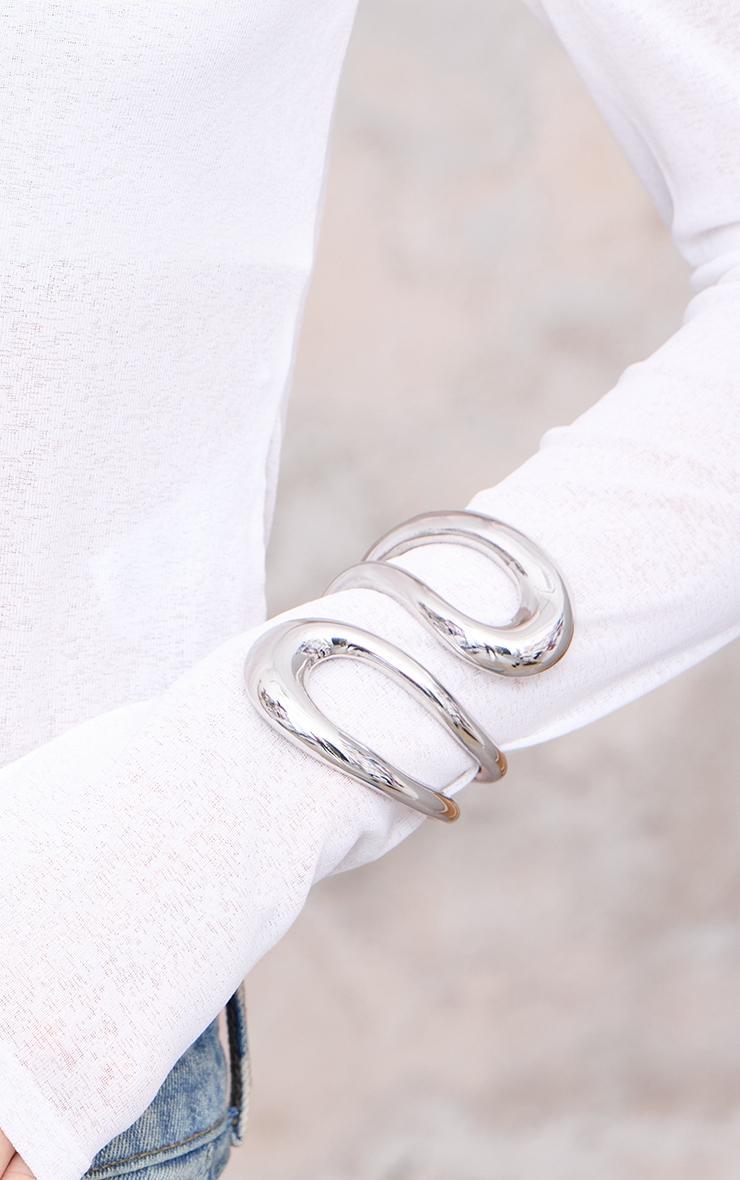 Silver Swirl Cuff Bangle Product Image