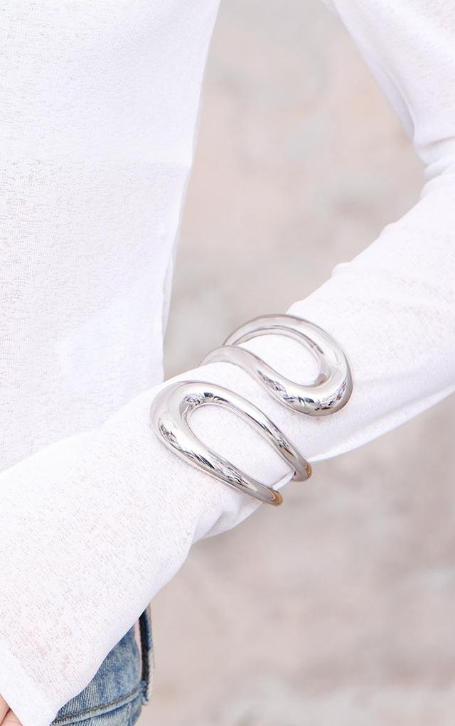 Silver Swirl Cuff Bangle Product Image