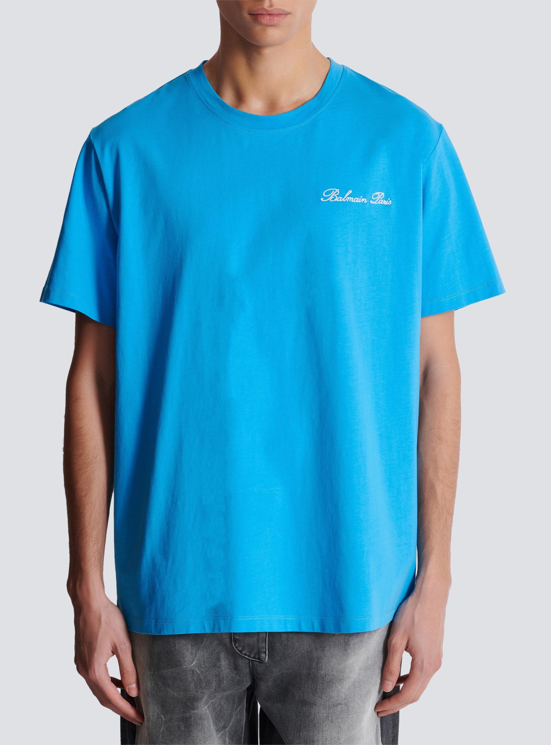 Relaxed T-shirt with Balmain Signature embroidery Product Image