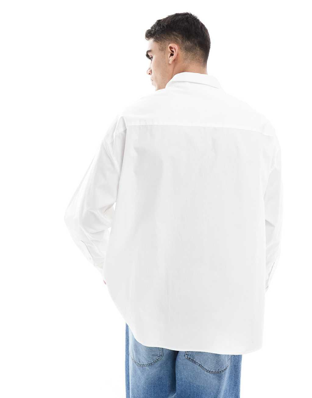 ASOS DESIGN extreme oversized smart shirt in white  Product Image