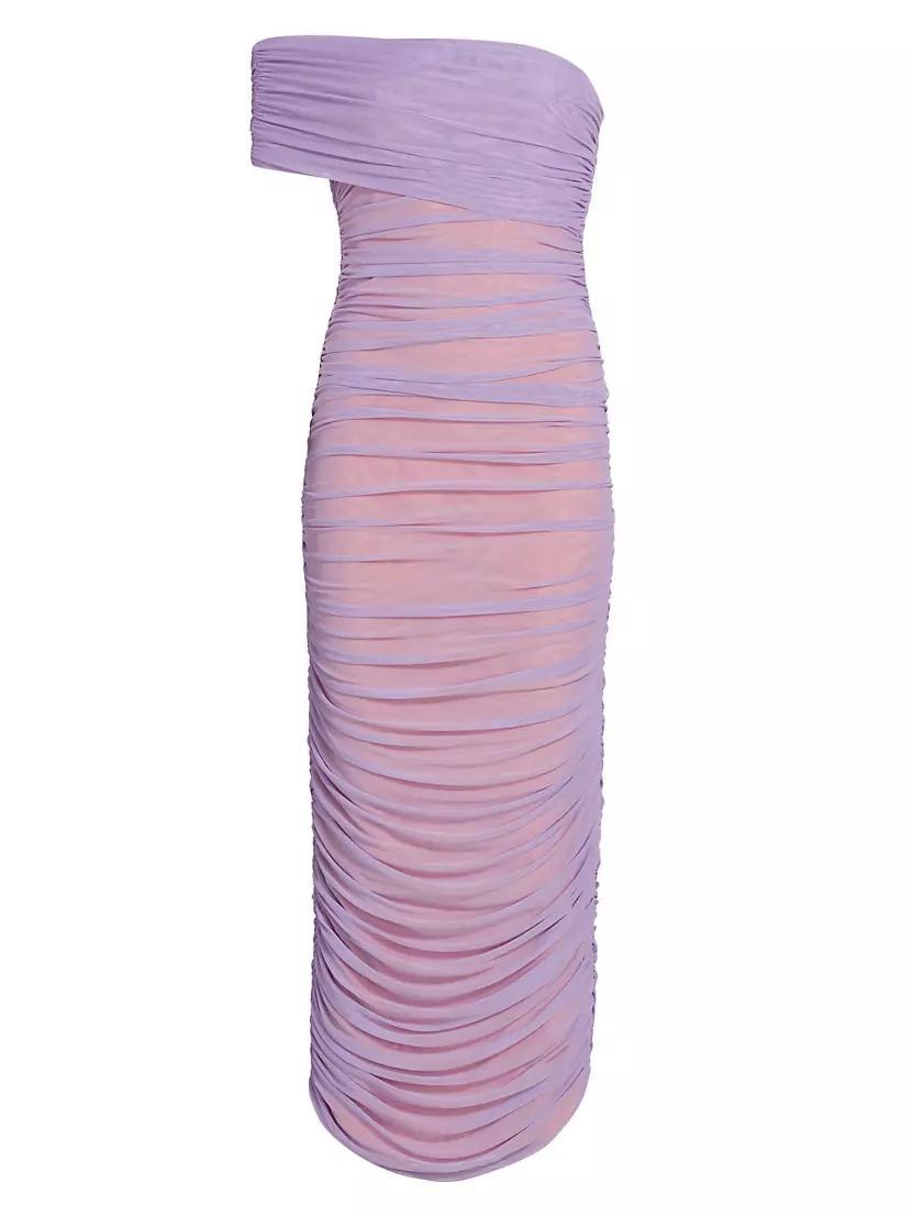 Lucia Ruched Mesh Maxi Dress Product Image