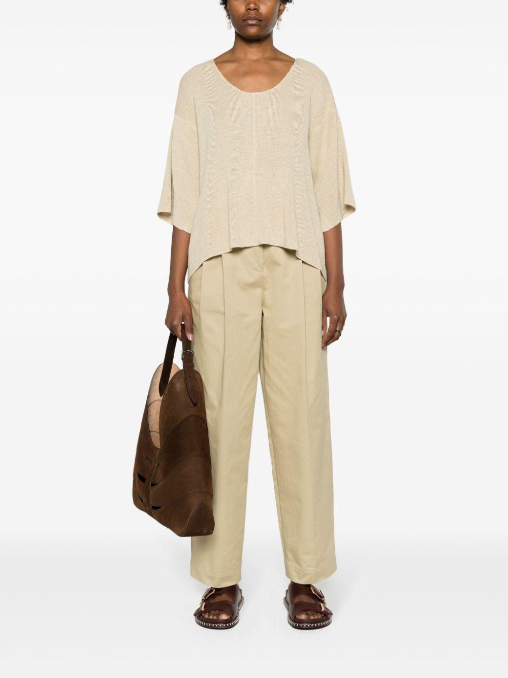 THE ROW Wolle Knitted Linen T-shirt In Neutrals Product Image