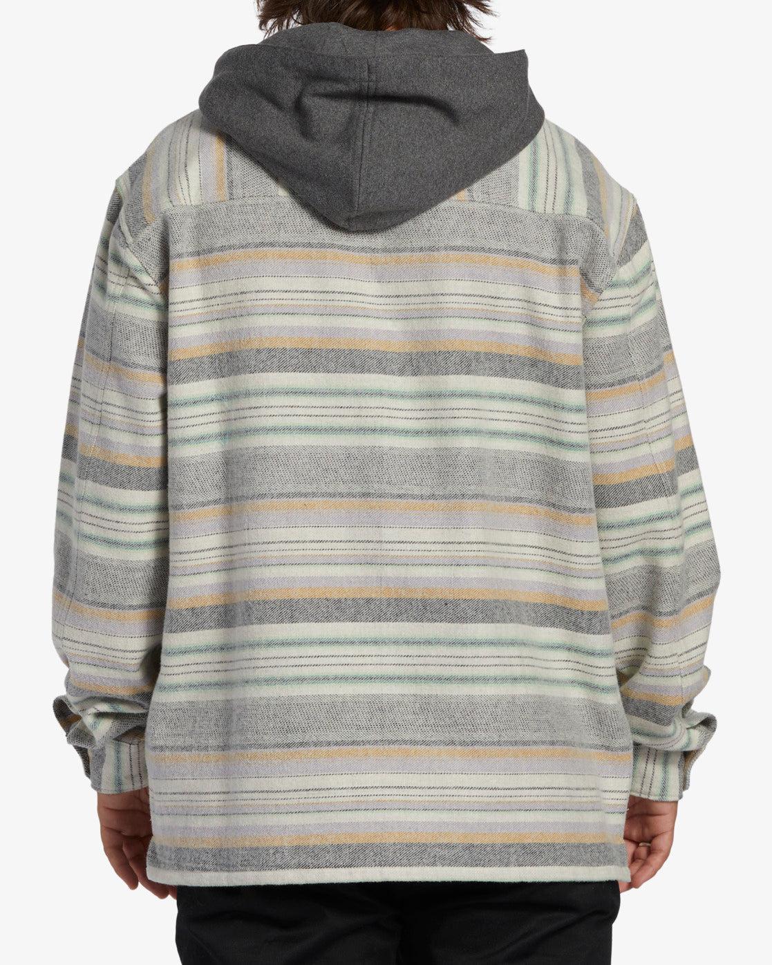 Baja Hooded Long Sleeve Flannel Shirt - Jade Stone Male Product Image