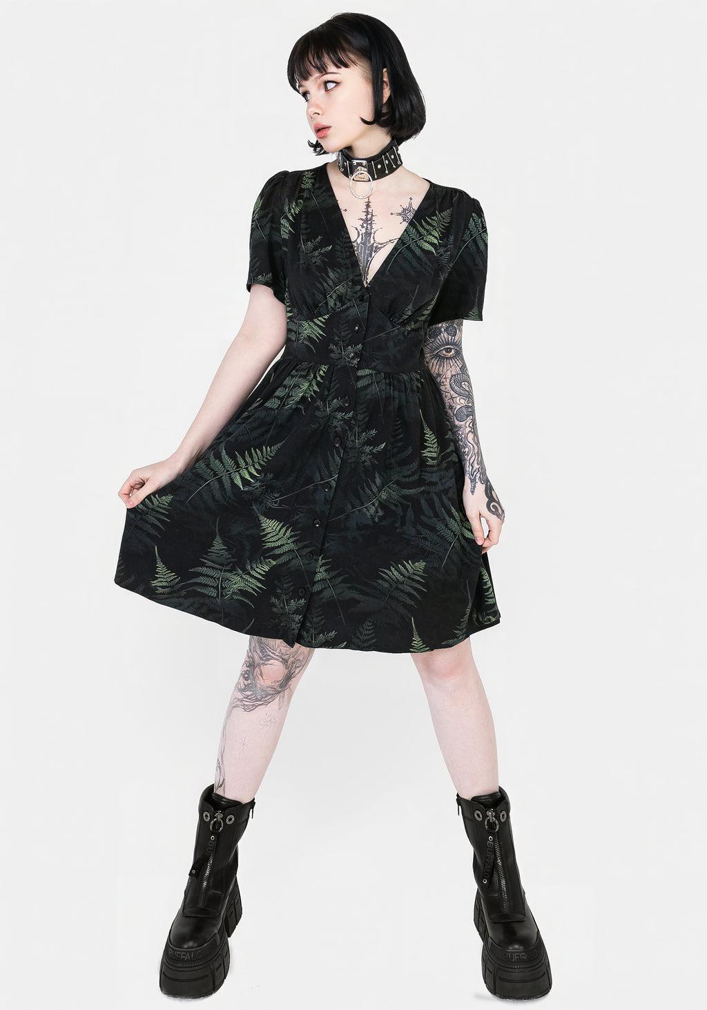 Fernery Button Up Corset Mini Dress Product Image