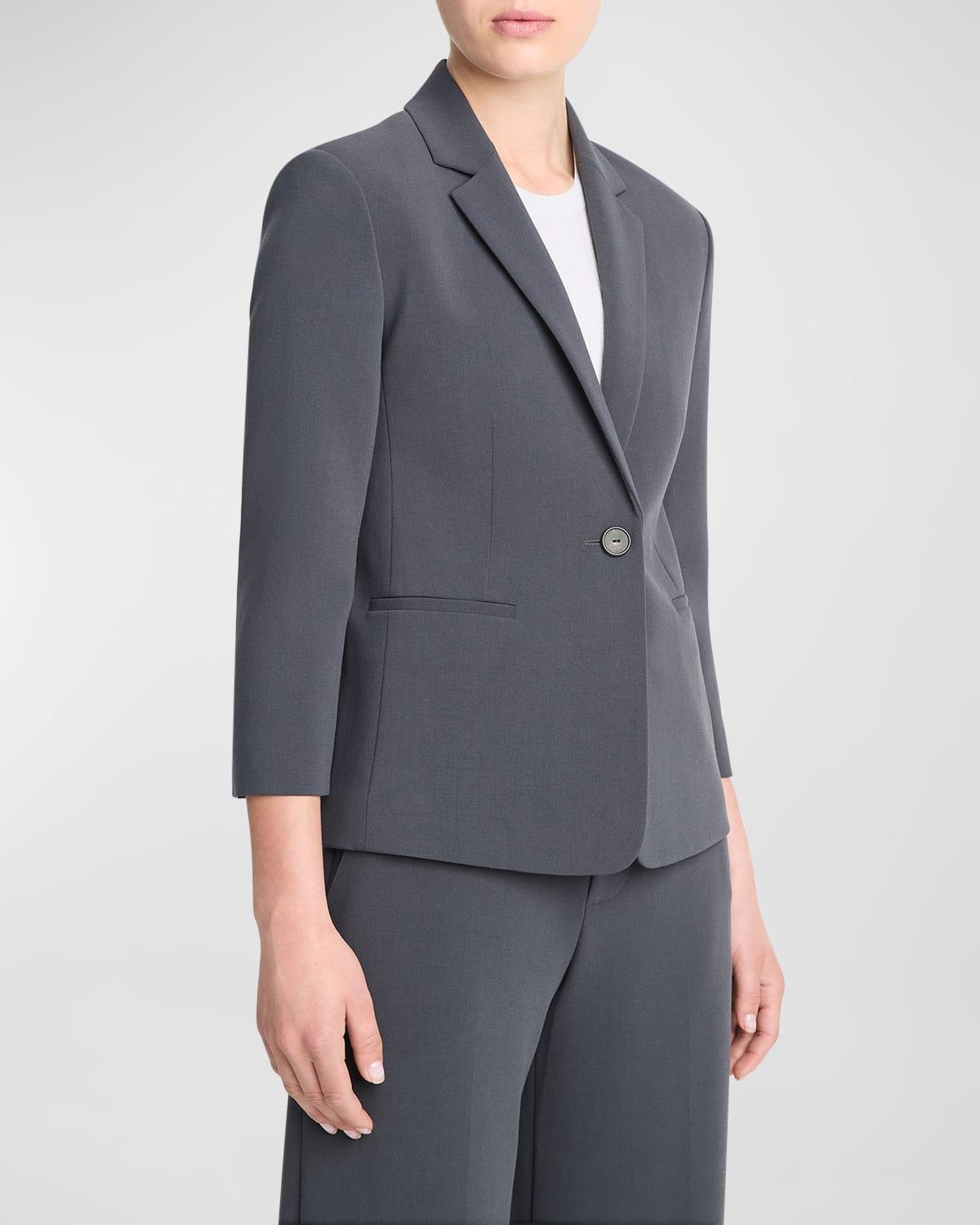 Womens Crepe Single-Breasted Blazer Product Image