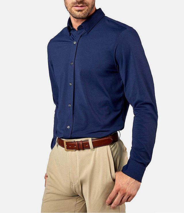 Rhone Slim Fit Solid Commuter Performance Stretch Long Sleeve Woven Shirt Product Image