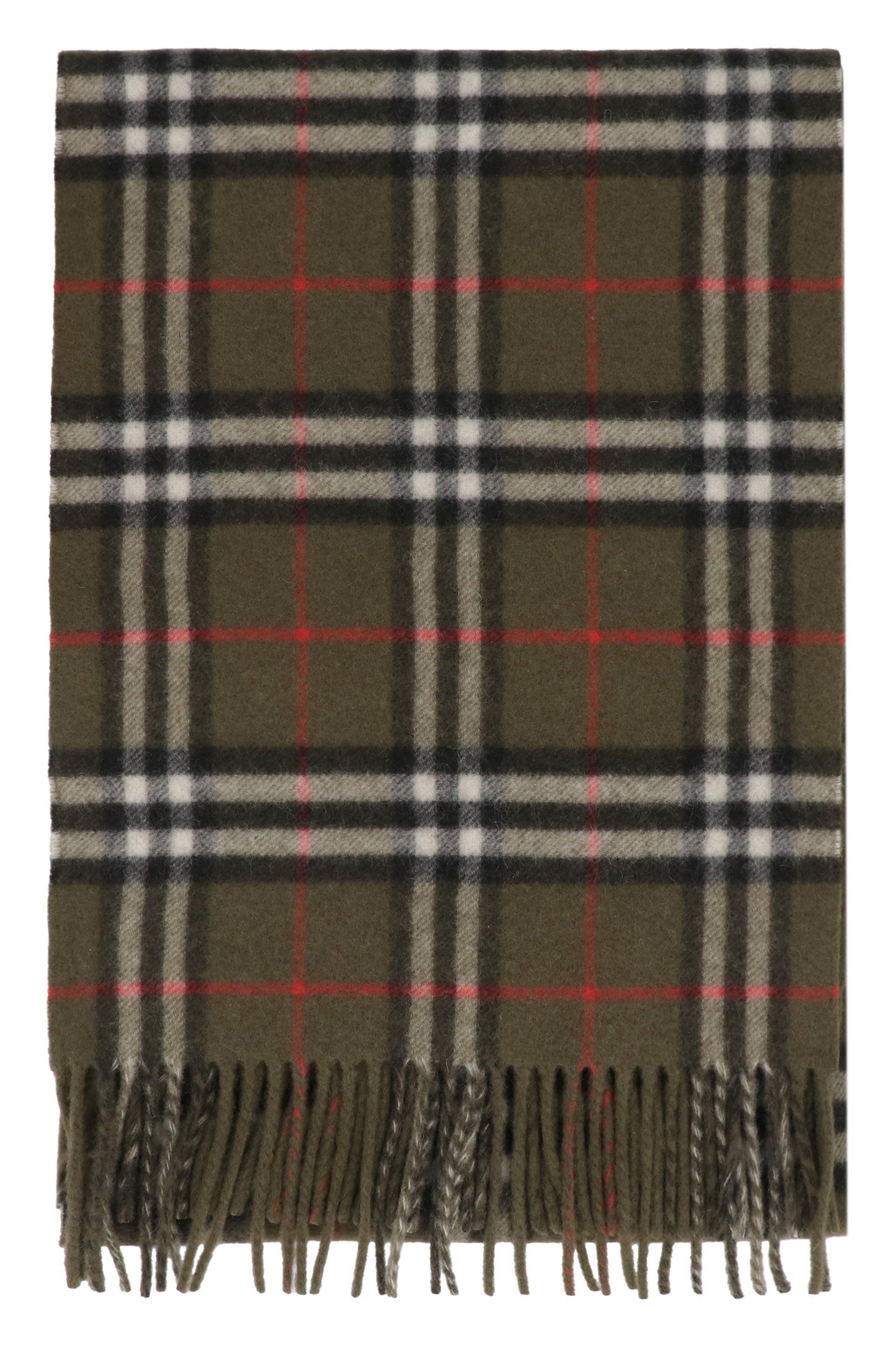 BURBERRY Checked Cashmere Scarf In Green Product Image