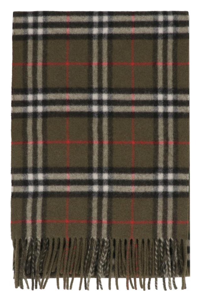 BURBERRY Checked Cashmere Scarf In Green Product Image