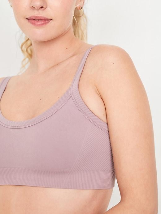 Light Support Seamless Ribbed Sports Bra Product Image