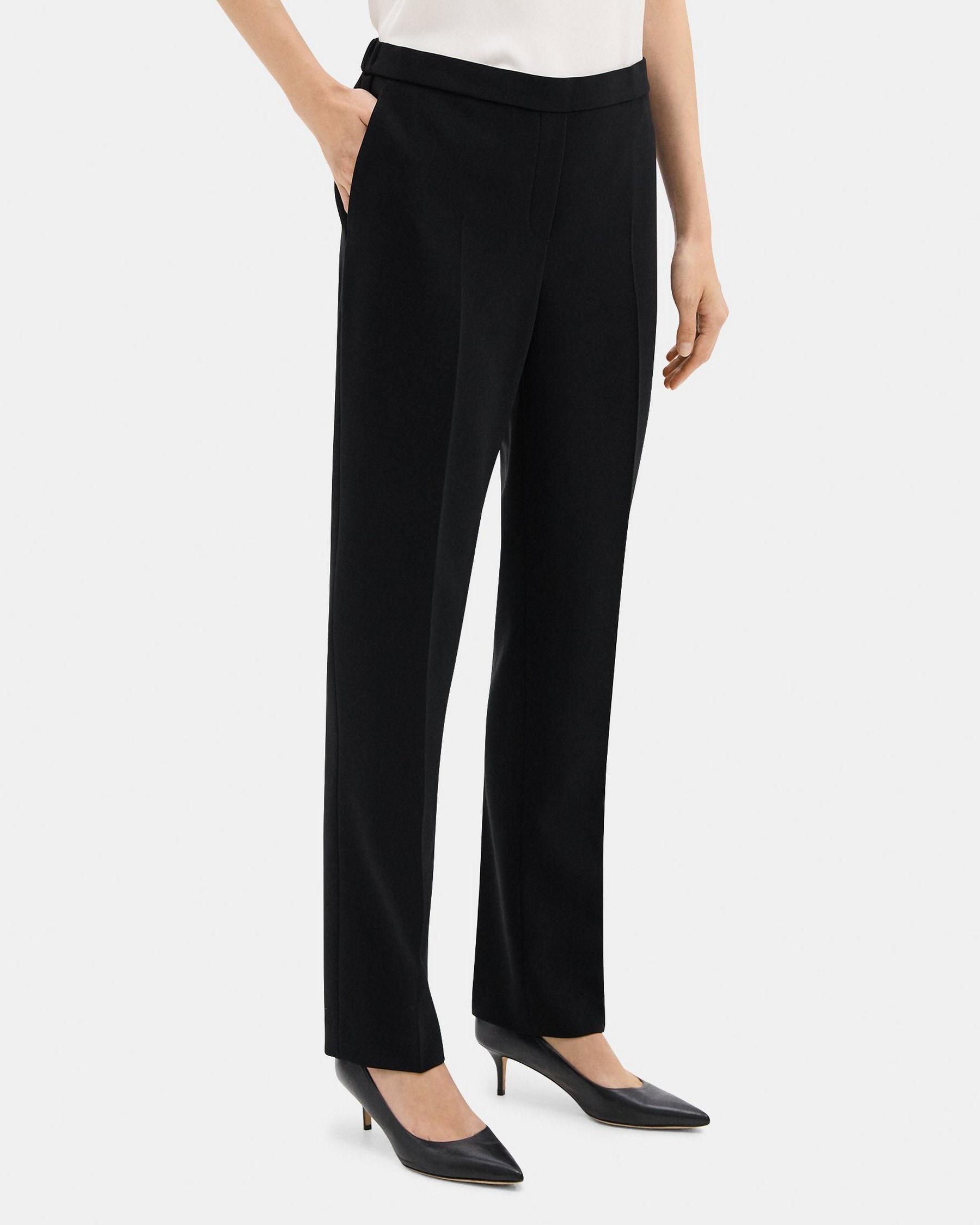 Slim Cropped Pull-On Pant in Crepe Product Image