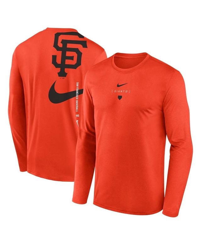 Nike Mens Orange San Francisco Giants Large Swoosh Back Legend Performance T-Shirt Product Image