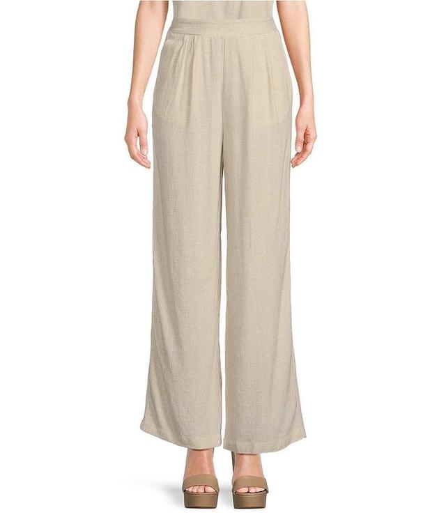 Blu Pepper Elastic Waist Coordinating Wide Leg Pants Product Image