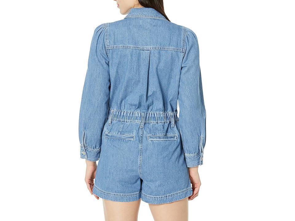 Madewell Long Sleeve Elastic Waist Denim Romper in Rushland Wash (Rushland Wash) Women's Jumpsuit & Rompers One Piece Product Image