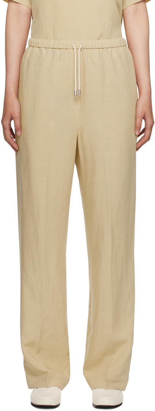 TOTÊME High-rise Wide-leg Pants In Beige Product Image