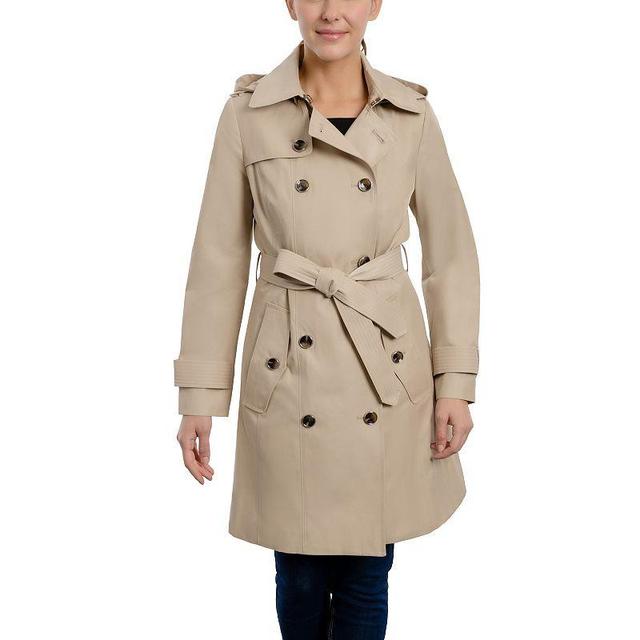 Womens London Fog Double-Breasted Trench Coat Lt Beige Product Image