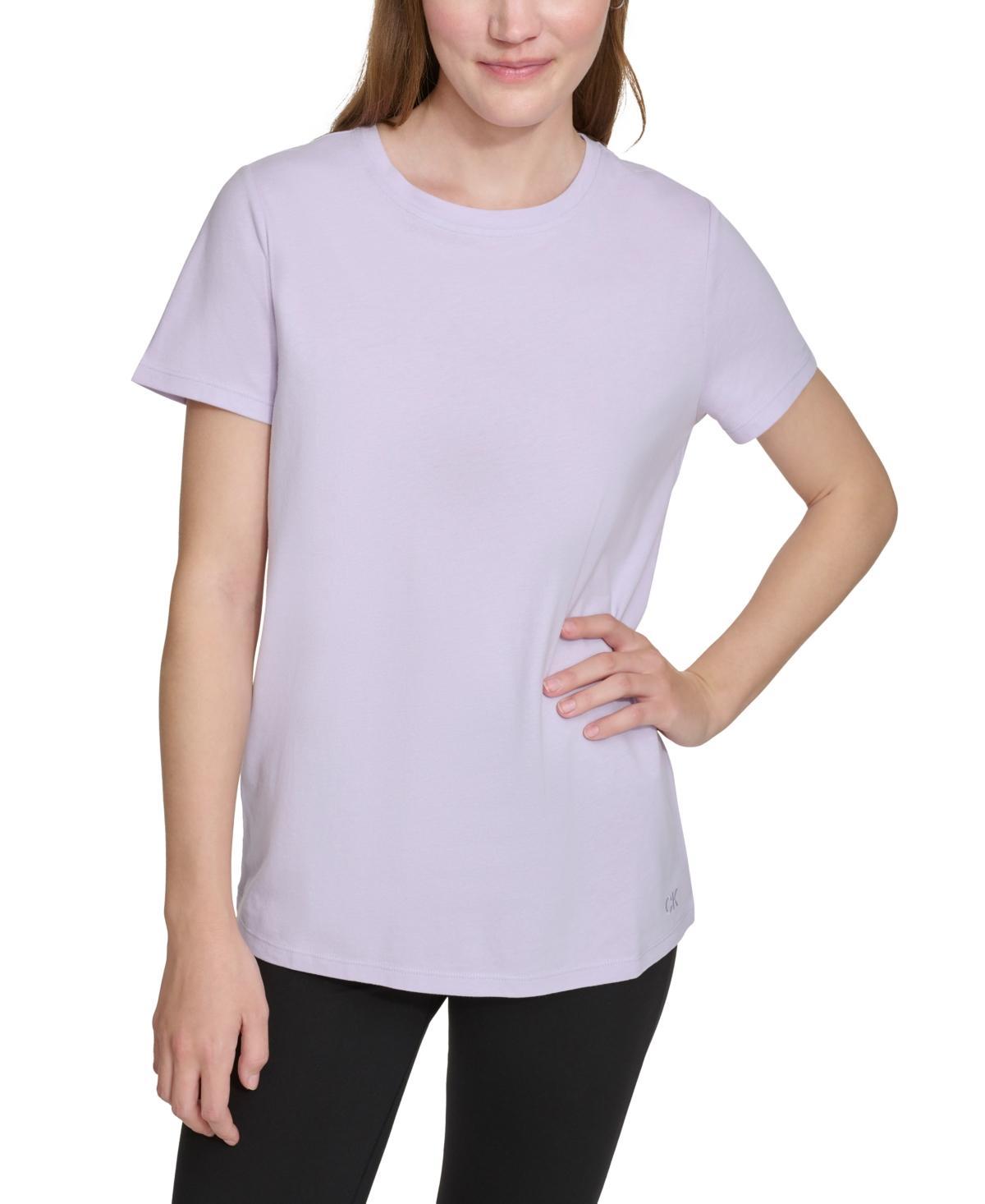 Women's Cotton Embroidered-Logo Crewneck Tee Product Image