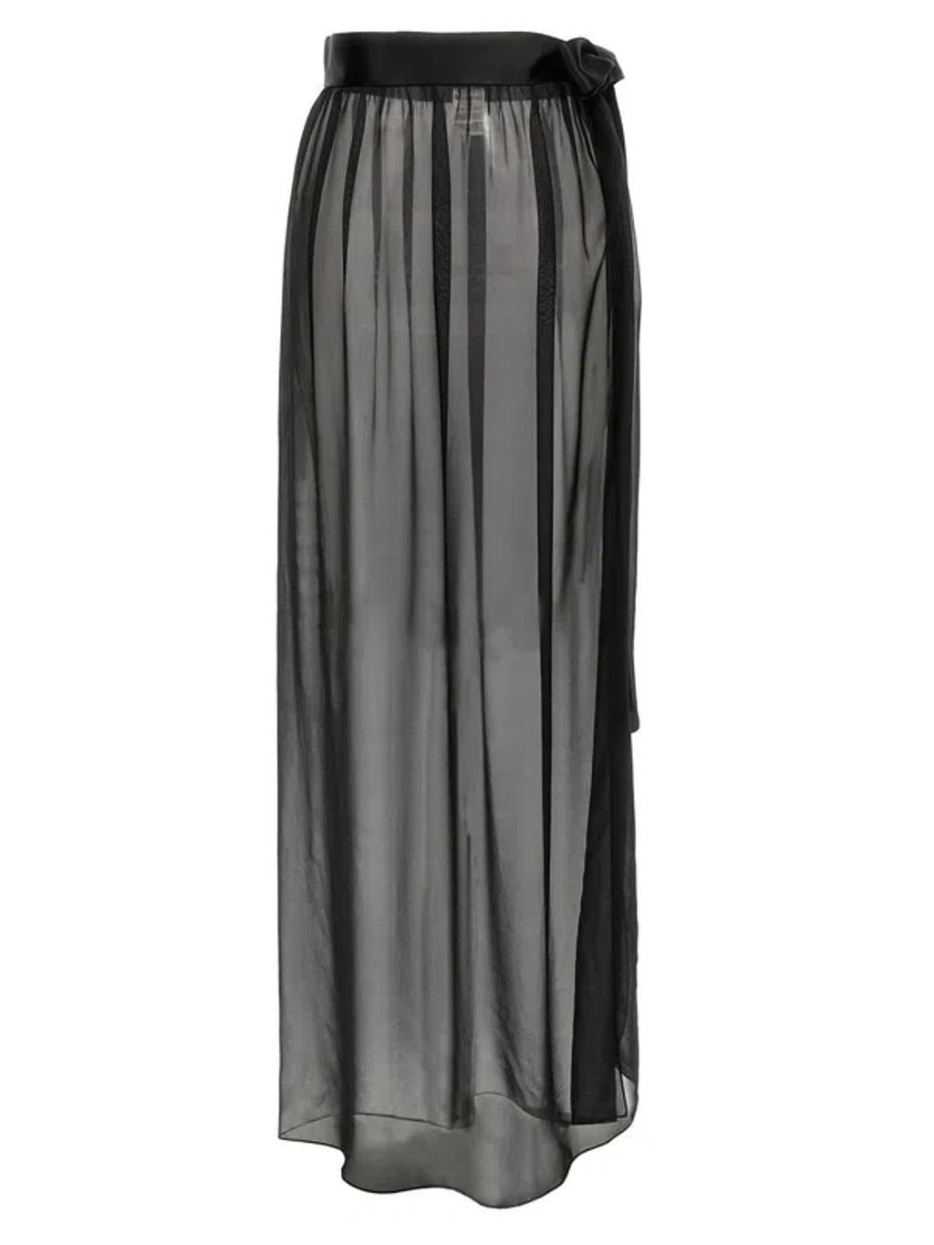 DOLCE & GABBANA Chiffon Long Skirt Skirts In Black product image