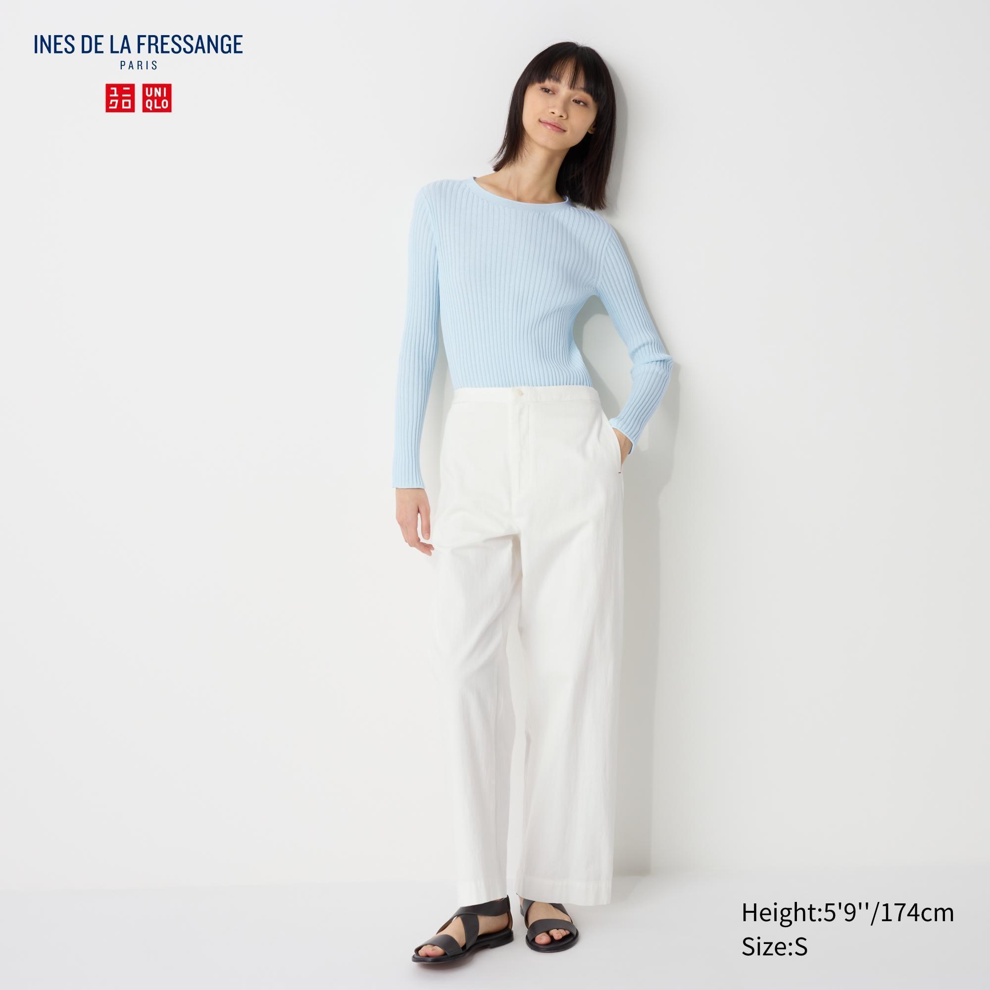 Womens Denim Easy Trouser Off White Medium UNIQLO US Product Image