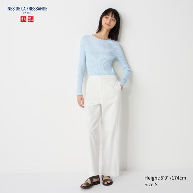 Womens Denim Easy Pants Off White Large UNIQLO US Product Image