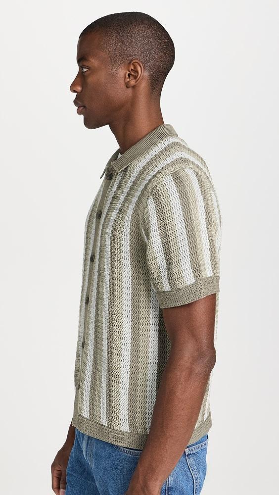 Vince Crochet Stripe Button Down Shirt | Shopbop Product Image