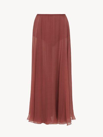 Flou midi skirt in silk mousseline product image