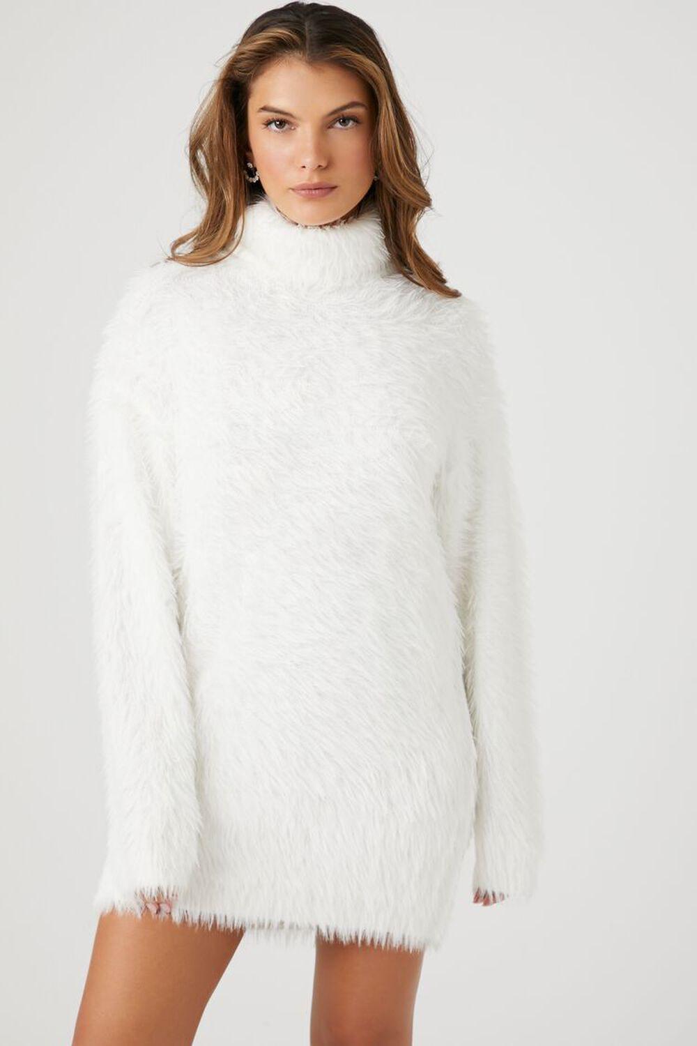 Faux Fur Mini Sweater Dress | Forever 21 Product Image