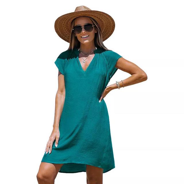 Womens CUPSHE V-Neck Mini Cover-Up Dress Product Image