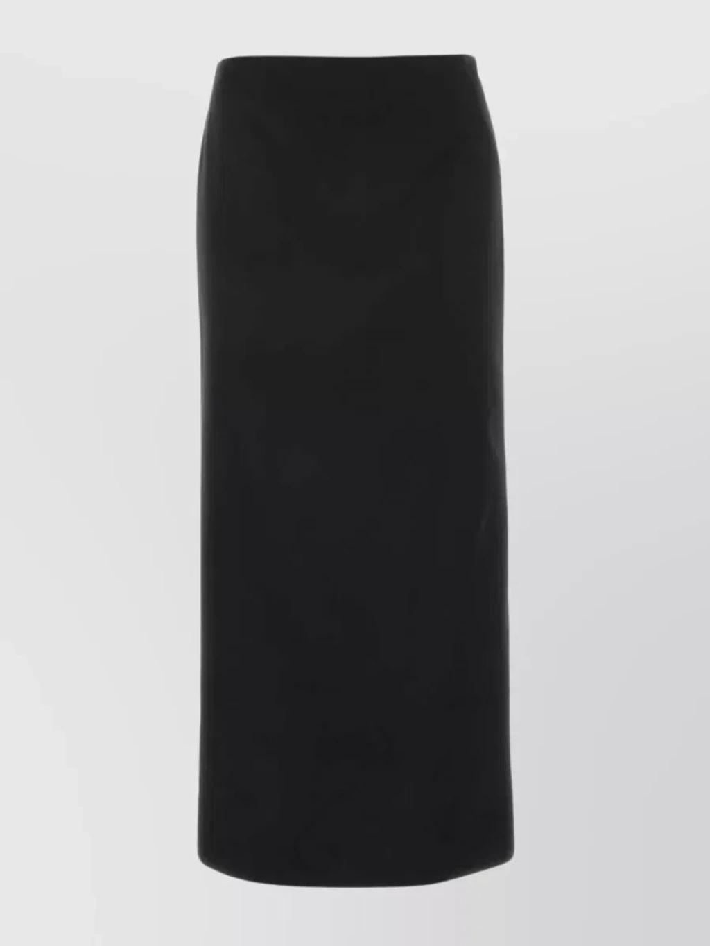 Satin Skirt With Rear Slit For A Flattering Fit In Black product image