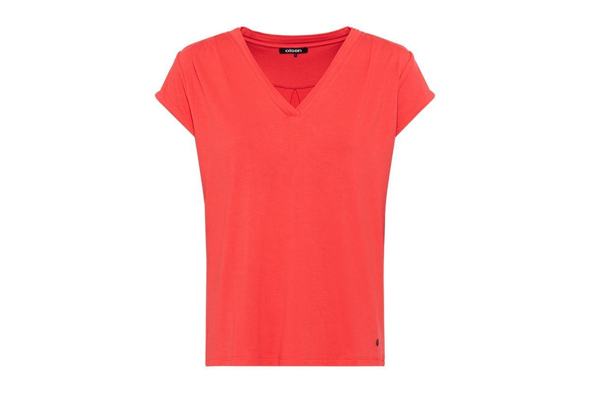 Olsen Womens Cap Sleeve Solid T-Shirt Product Image