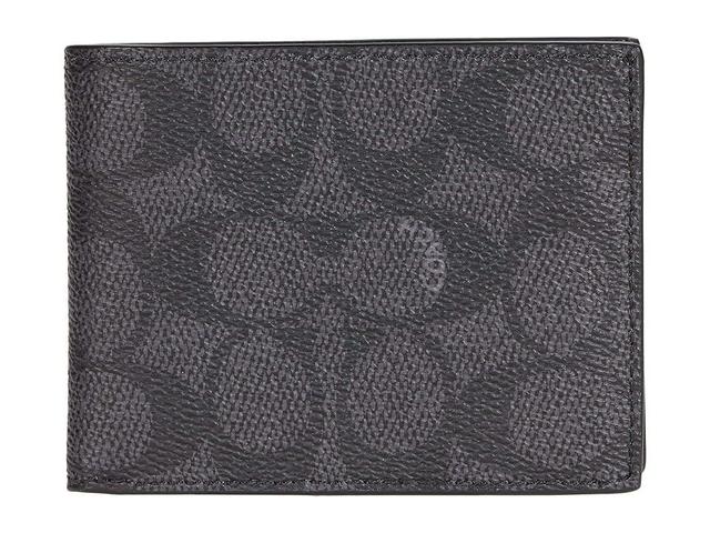 COACH Slim Billfold in Signature (Charcoal Handbags Product Image