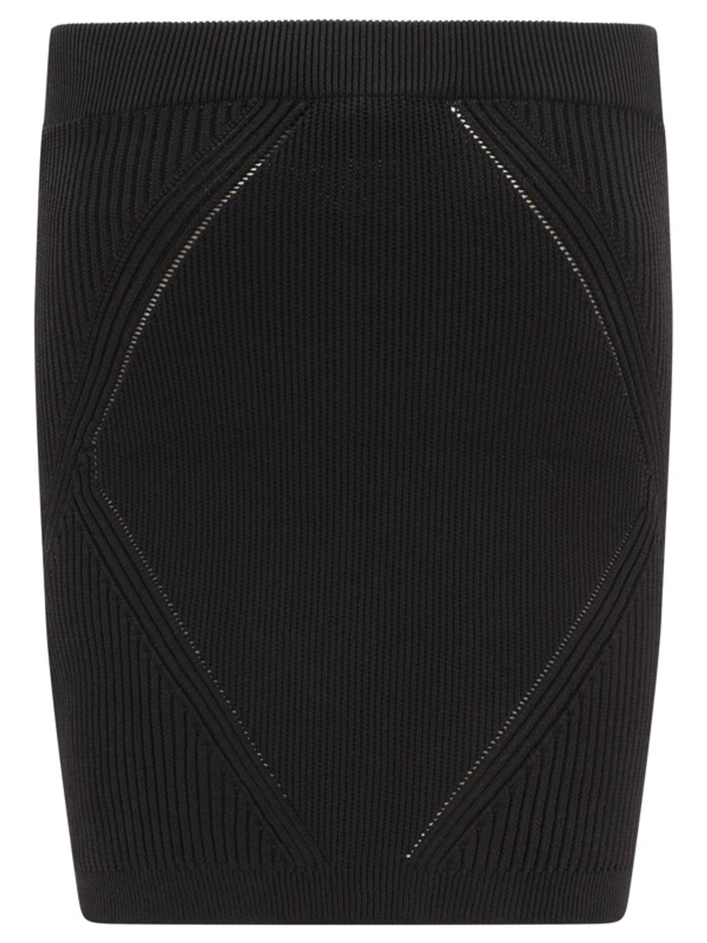 BALMAIN Knitted Skirt With Buttons In Black Product Image