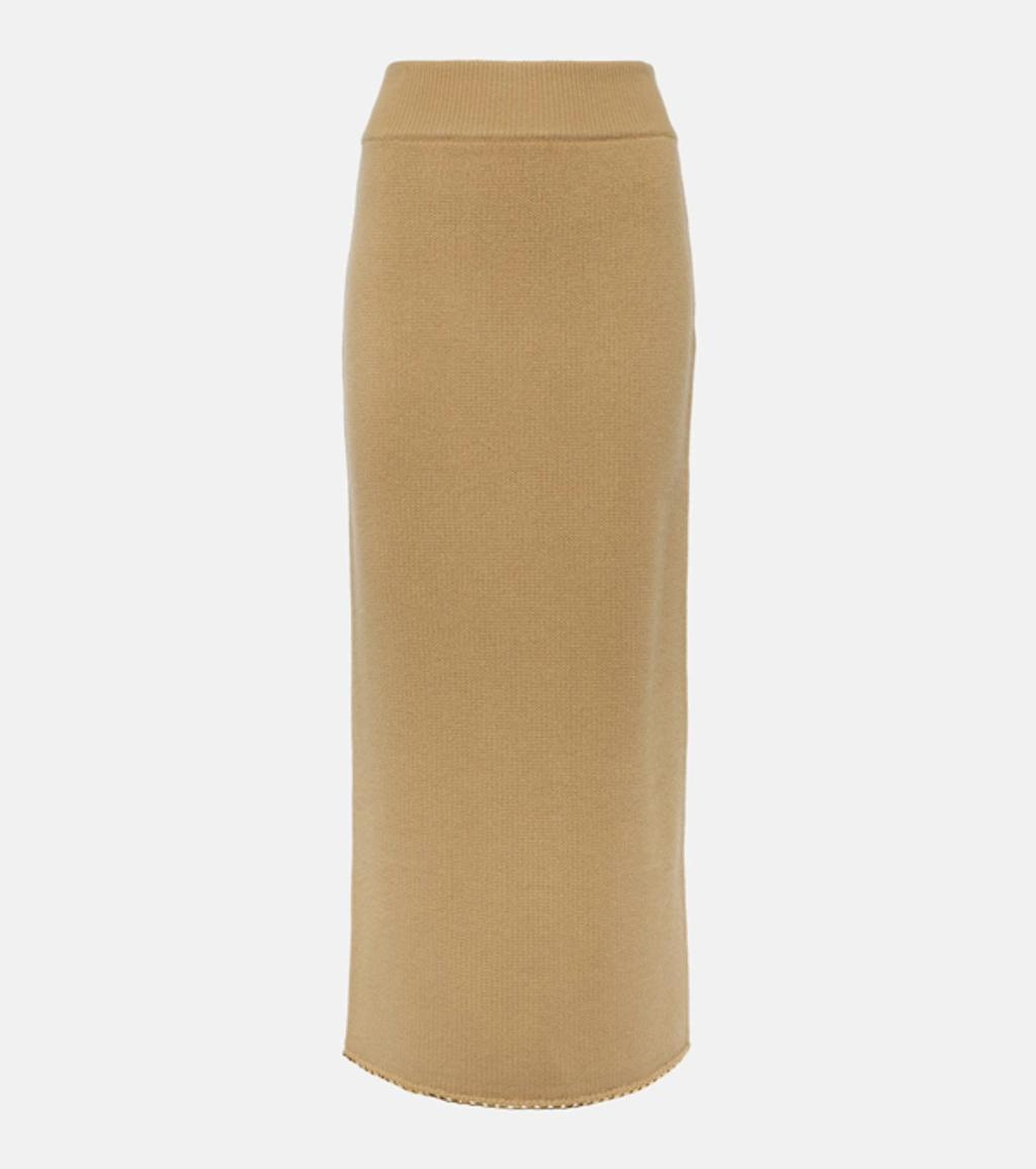 Wool And Cashmere-blend Midi Skirt In 091 Biscuit product image