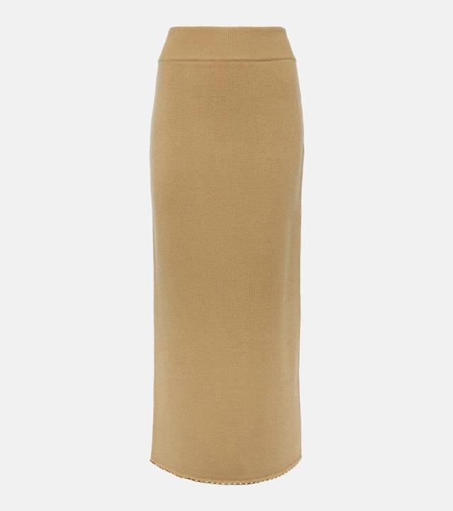 Wool And Cashmere-blend Midi Skirt In 091 Biscuit Product Image