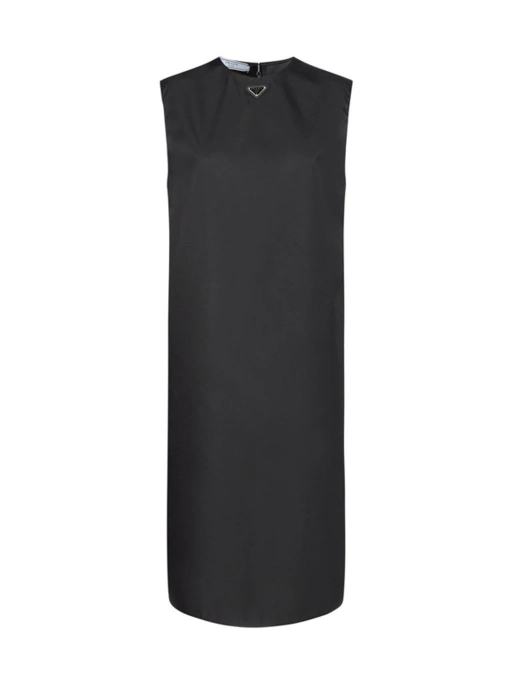 Logo-detailed Gabardine Midi Dress In Black Product Image