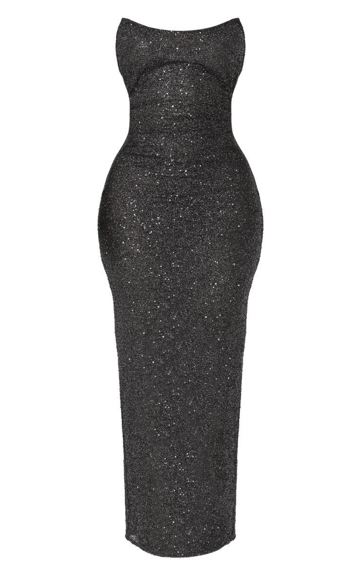 Shape Black Sequin Bandeau Maxi Dress Product Image