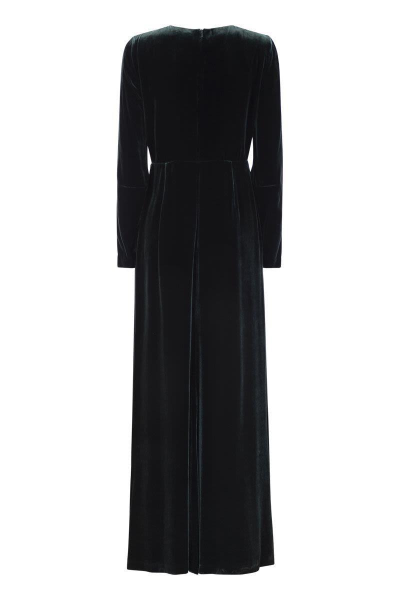 MAX MARA Long Dress In Sateen Velvet In Black Product Image