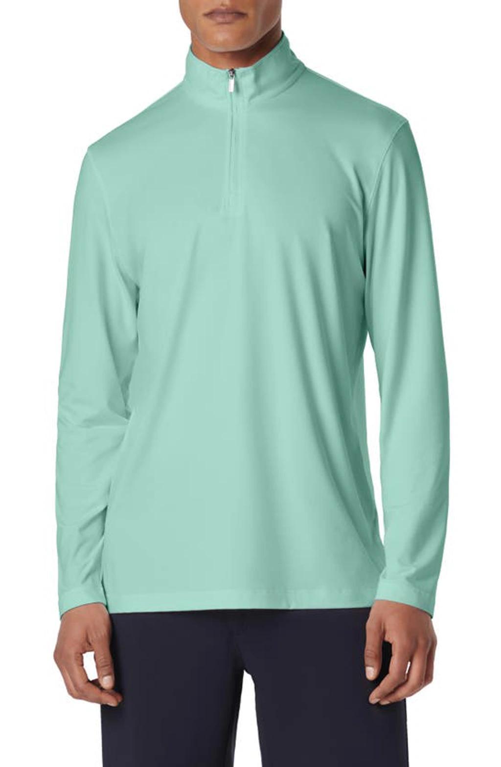 BUGATCHI Quarter Zip Performance Pullover In Mint Product Image