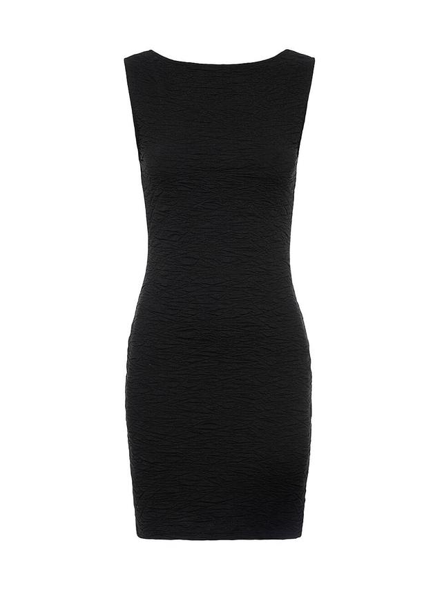 Womens Scrunchie Scoop Back Mini Dress | Black, Size Large | Good American by Khlo Kardashian Product Image