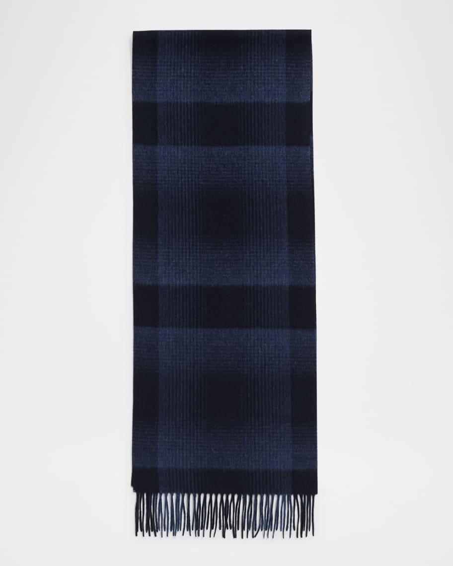 Men's Cashmere Ombre Plaid Scarf Product Image